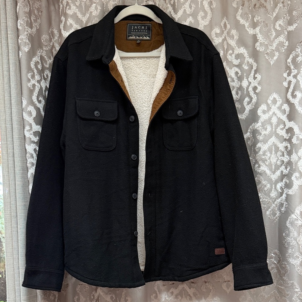Jachs Black and Brown Men's Shirt Jacket Sherpa Size XL Shacket